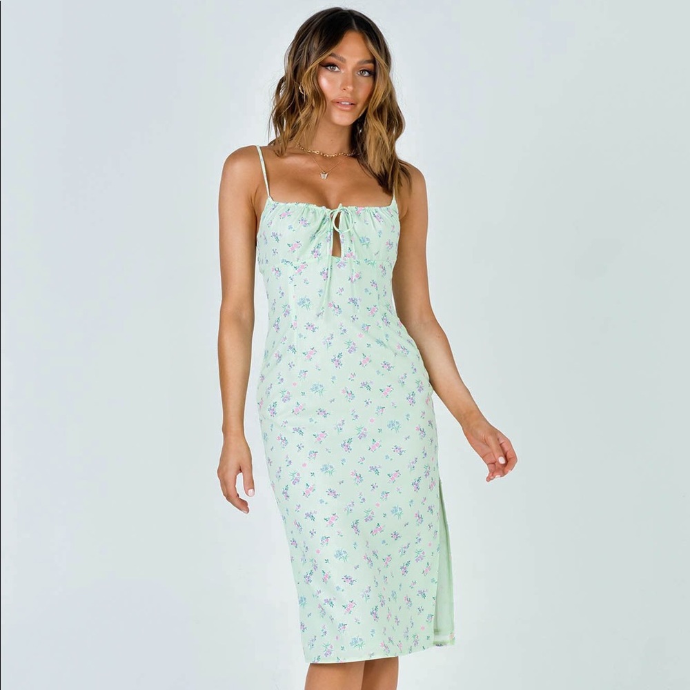 Princess Polly Mint Green Floral Midi Dress